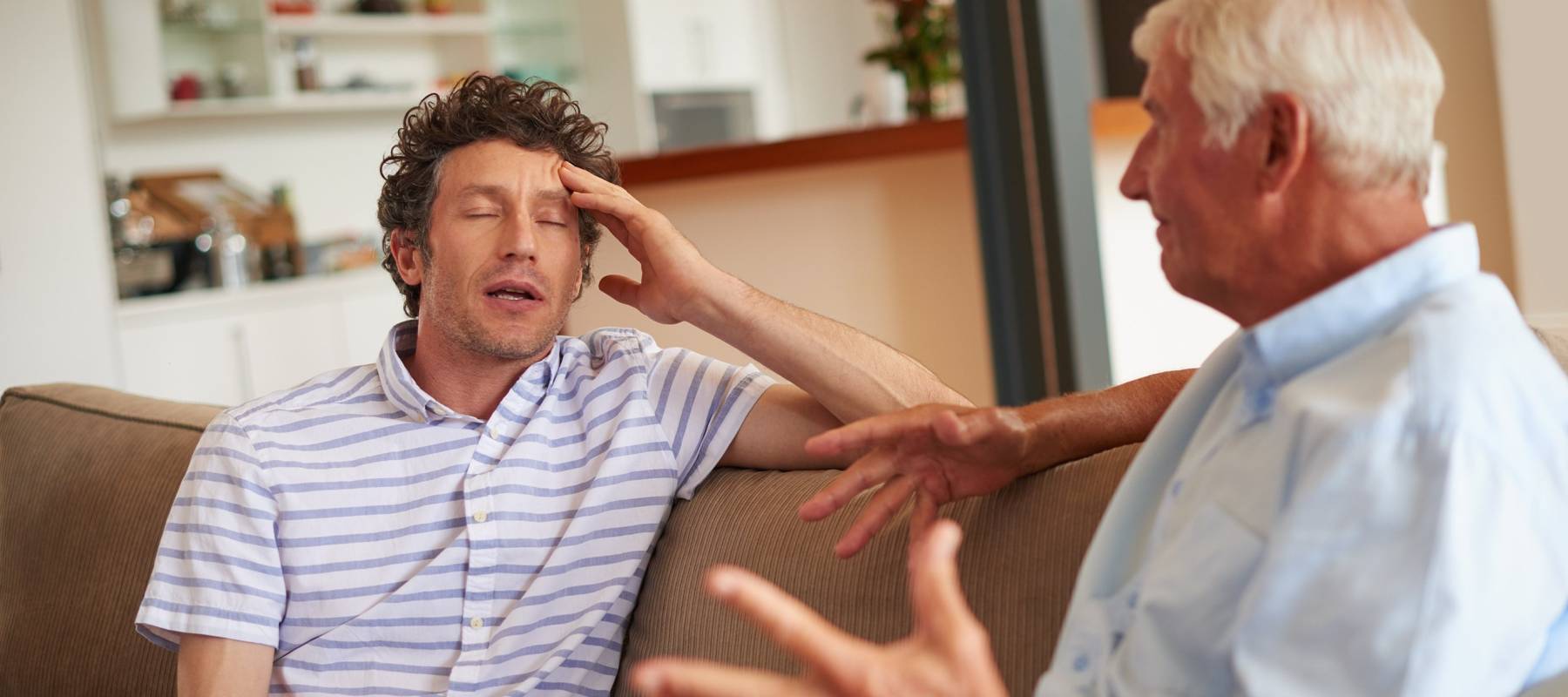 Father and son having discussion