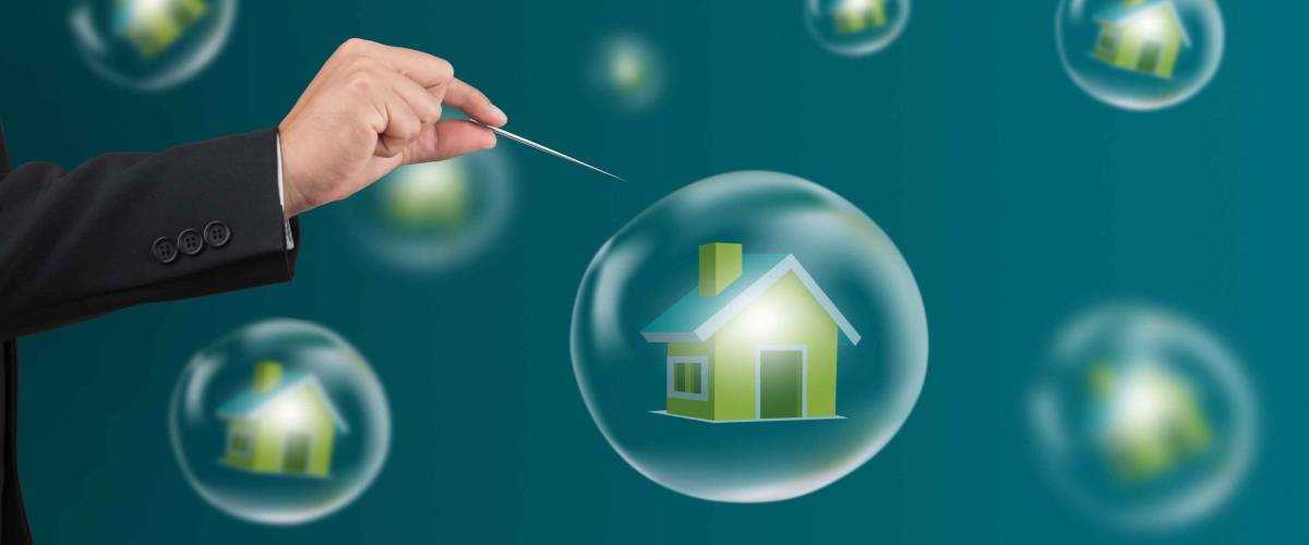 hand hole needle with house in the bubble