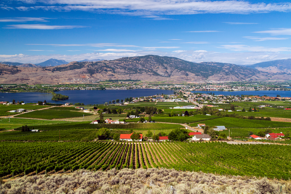 Osoyoos and Osoyoos Lake in the Okanagan Valley, British Columbia, Canada