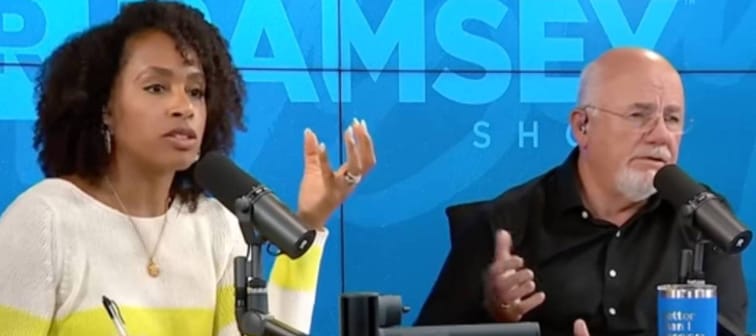 Dave Ramsey and co-host Jade Warshaw react hearing about woman whose parents want them to pay back student loan debt.
