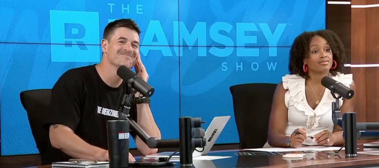 Ramsey Show hosts taking a call