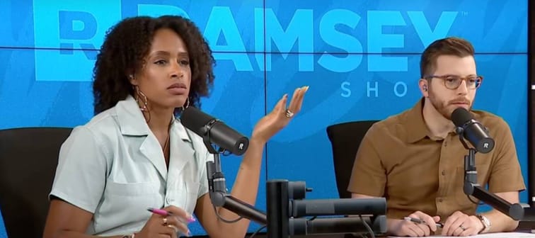 The Ramsey Show hosts taking a call