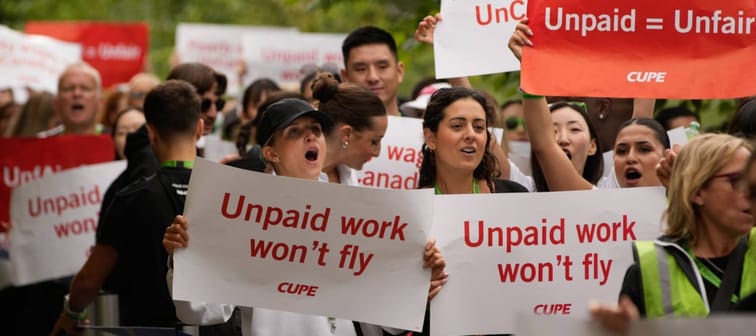 Air Canada employees on strike