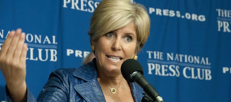 TV personality Suze Orman speaks at a press conference at the National Press Club, January 12, 2012, in Washington, DC