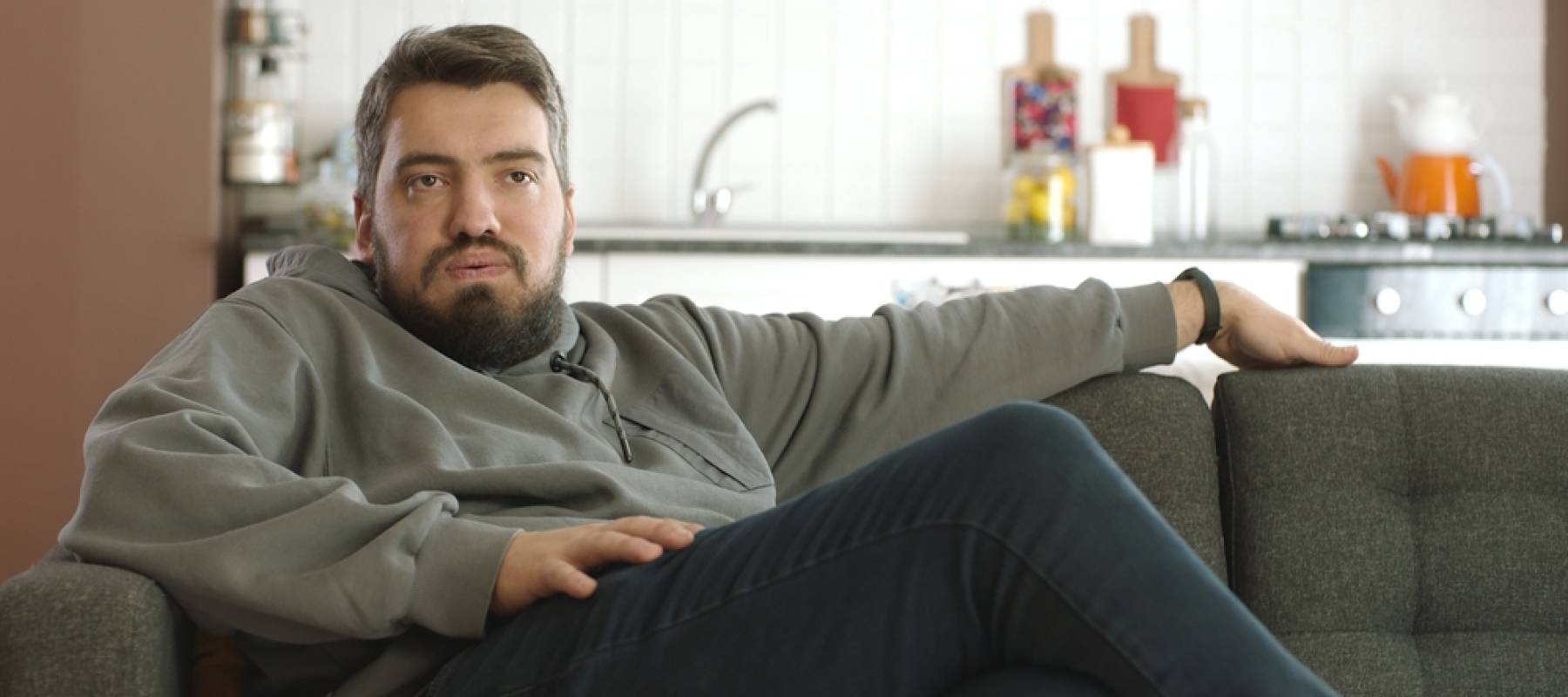 Unhappy depressed young man