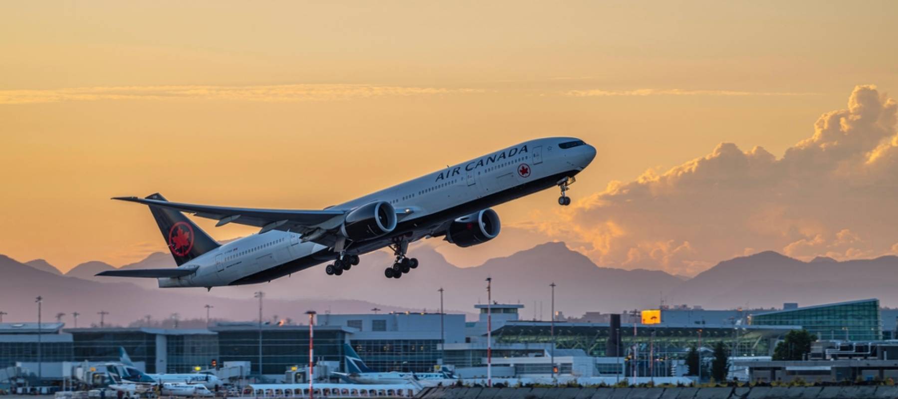 Air Canada plane taking off in Vancouver