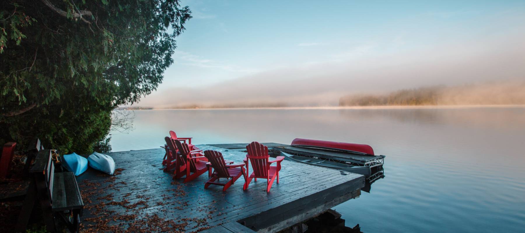 Muskoka chairs in cottage country