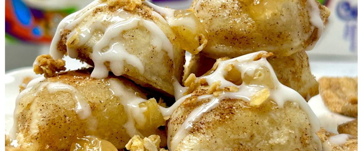 Apple cinnamon crumble perogies