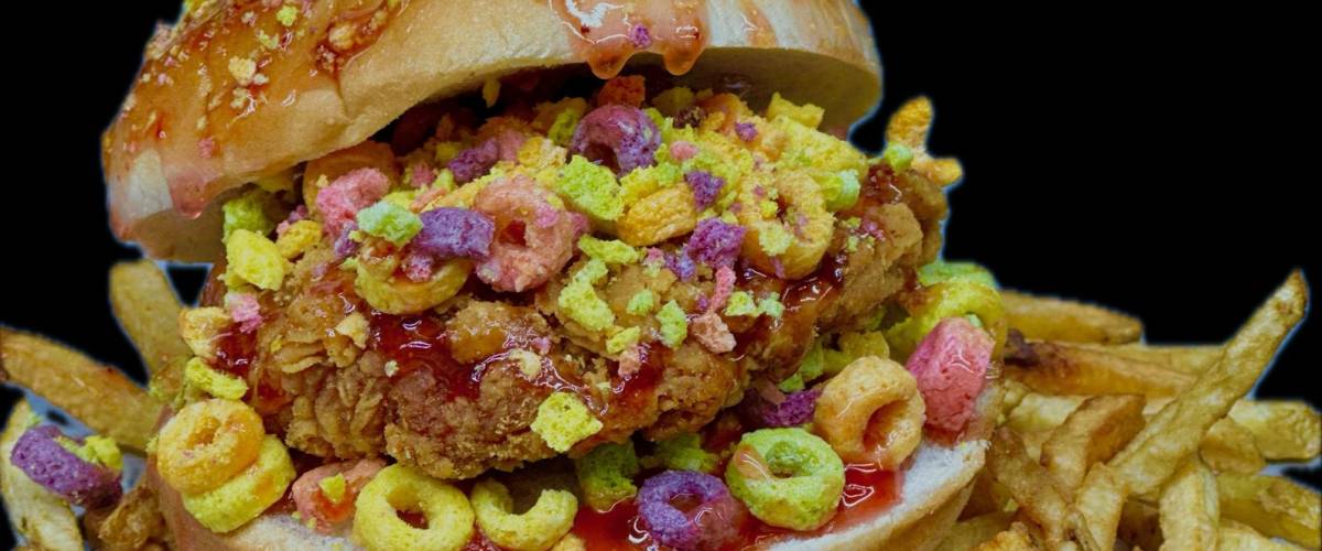 Fruit Loops chicken burger