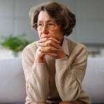 Elder lady looking pensive