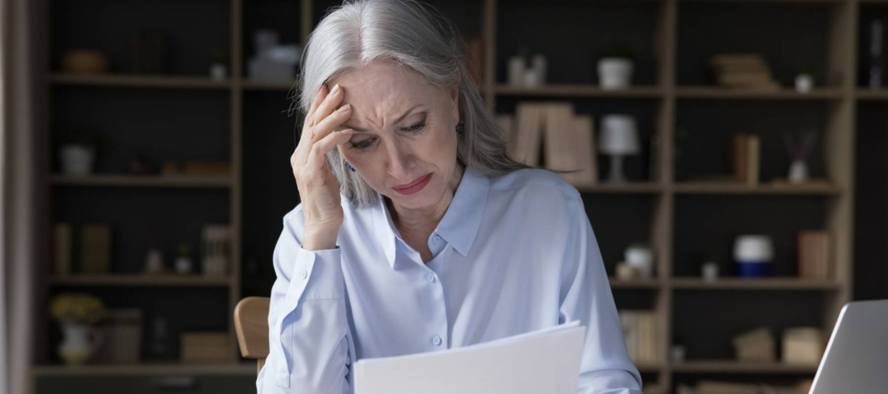 Senior woman looking stressed