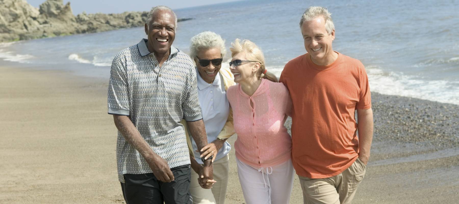 Older people on beach