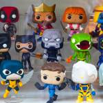 Motril, Spain - 09.24.2022: Collectible figurines of funko pop on a shop window, close-up.