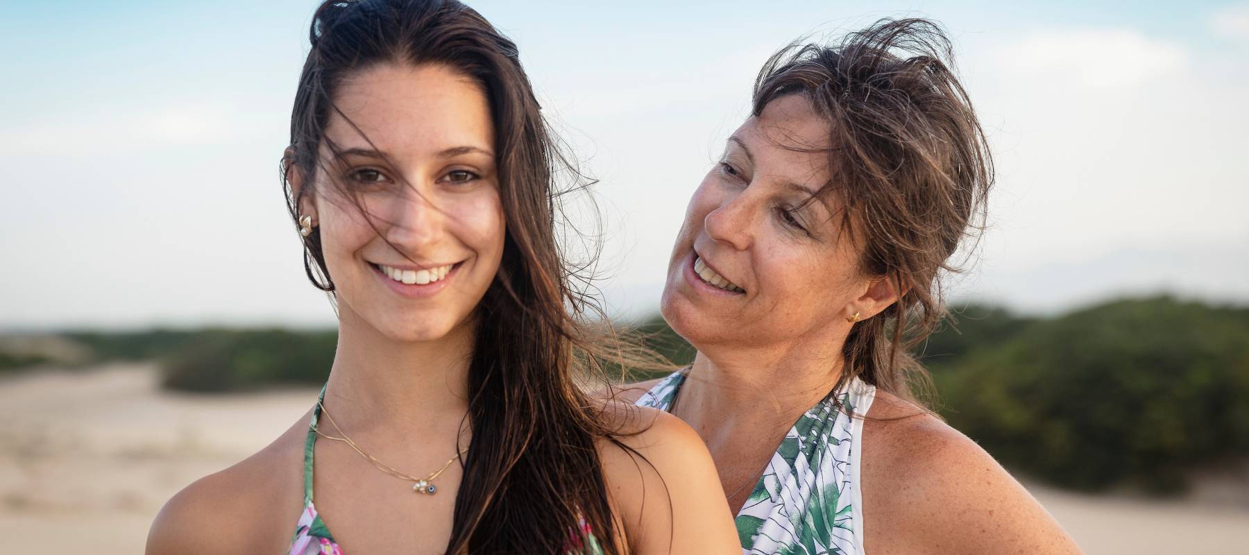 Portrait of a daughter and mother.