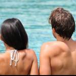 Couple relaxing on luxury vacation