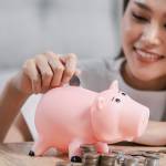 Woman saving money