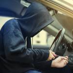 Man stealing a car