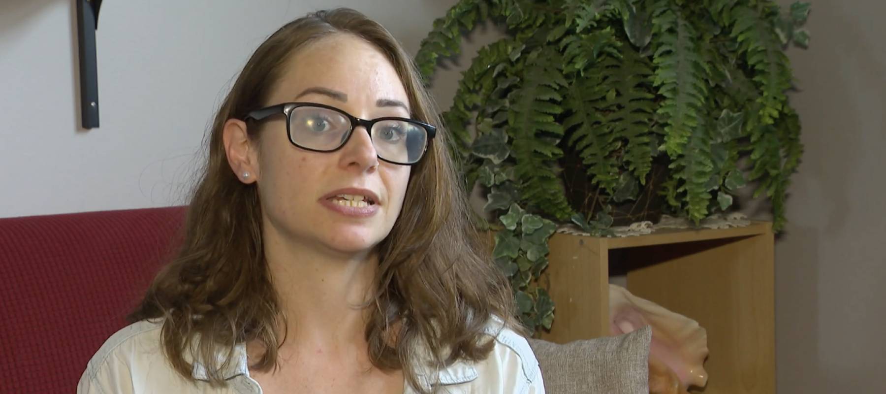 Woman being interviewed