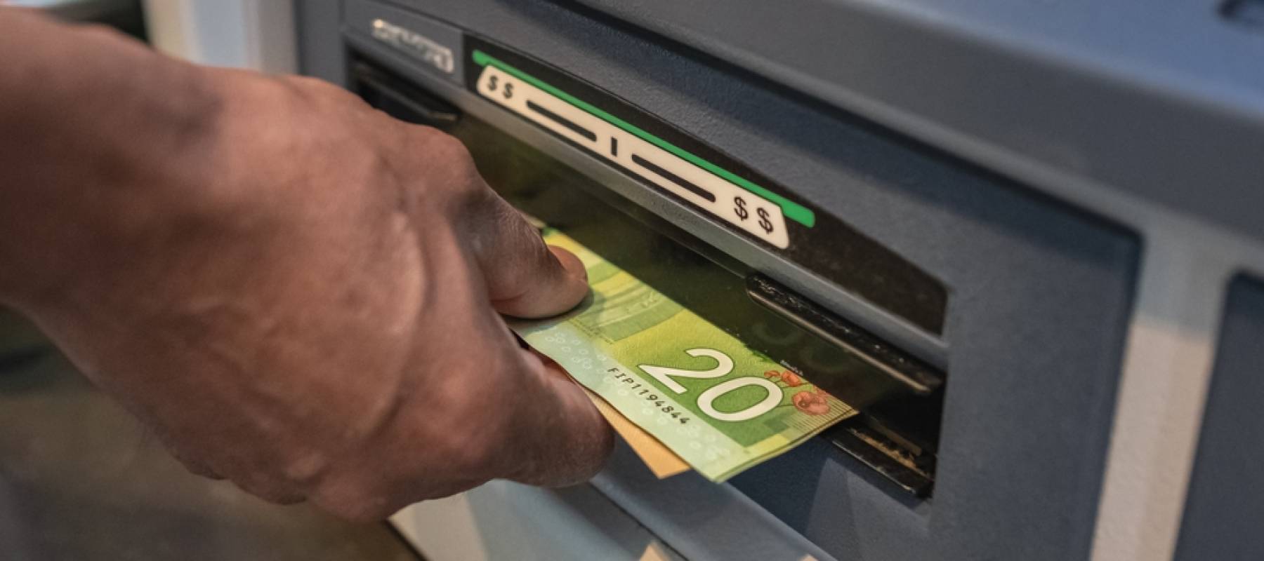Taking money out of a bank machine
