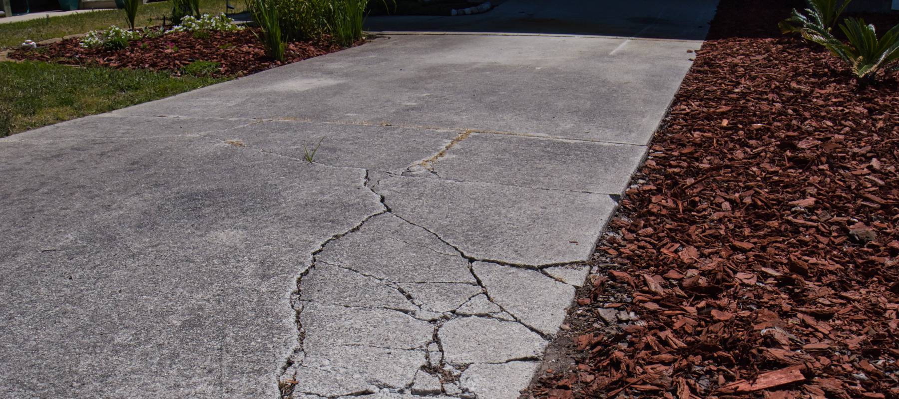 Cracked walkway