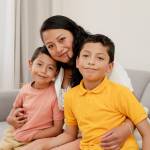 Single mother with children