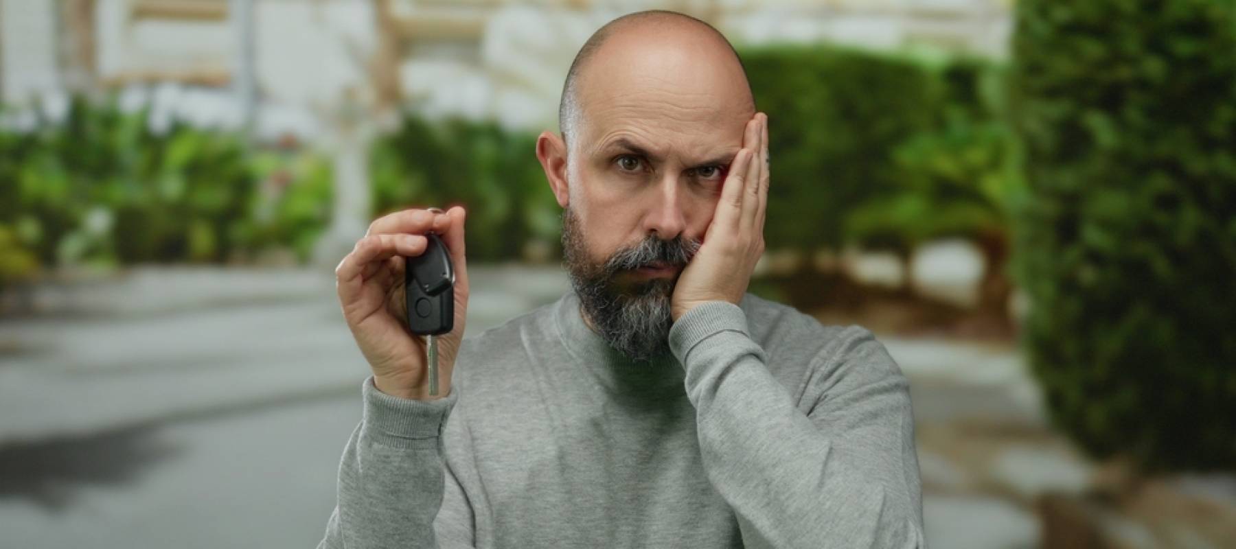 Man holding car keys