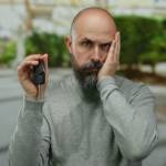 Man holding car keys