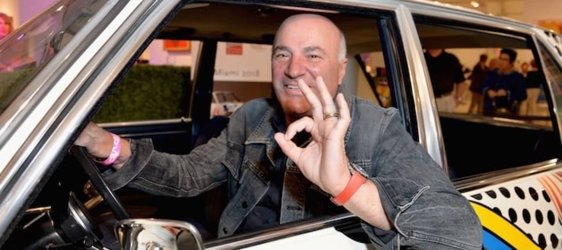 Kevin O'Leary in a car