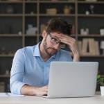 Male student looking stressed