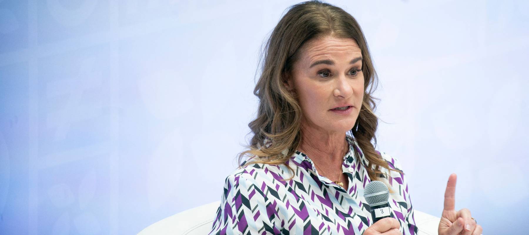 Melinda French Gates speaks onstage at an event in the spring.