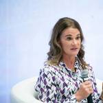 Melinda French Gates speaks onstage at an event in the spring.
