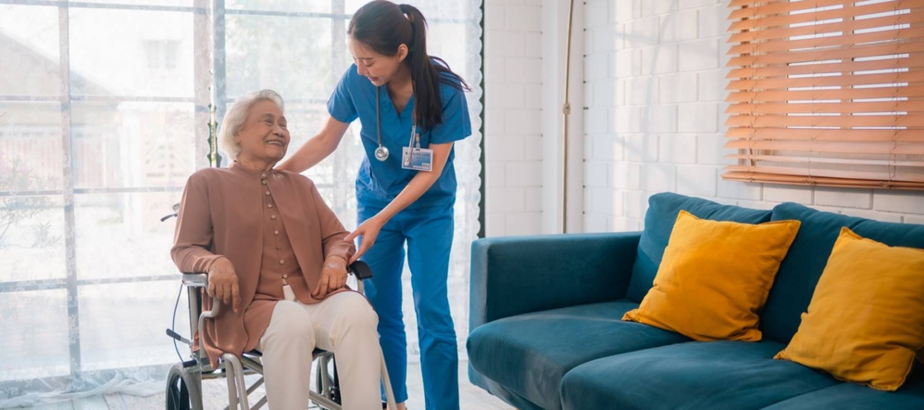 Nurse and elderly woman