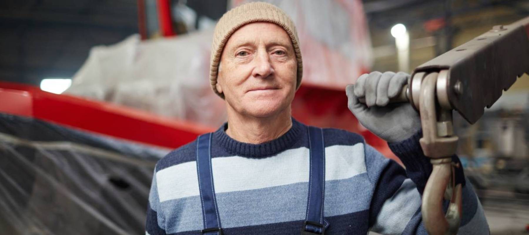 Shipyard engineer at work.