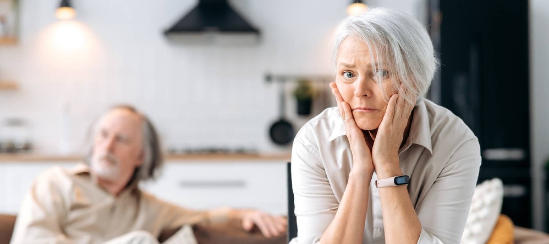Elder people looking stressed
