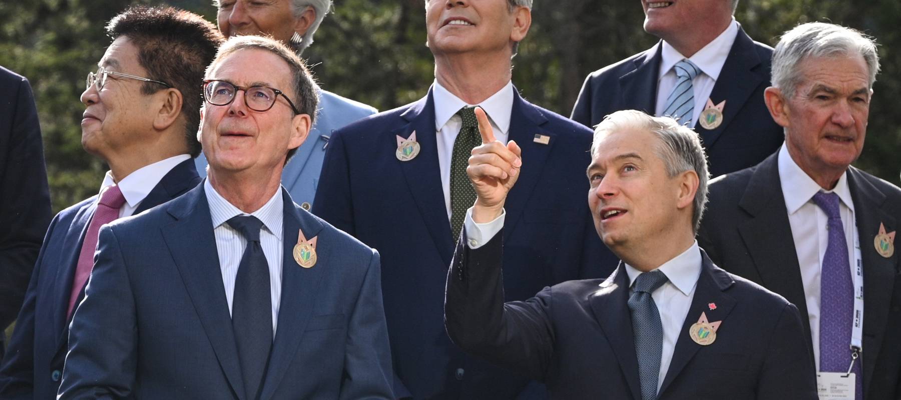 Governor of the Bank of Canada Tiff Macklem (2nd left) in Banff, AB