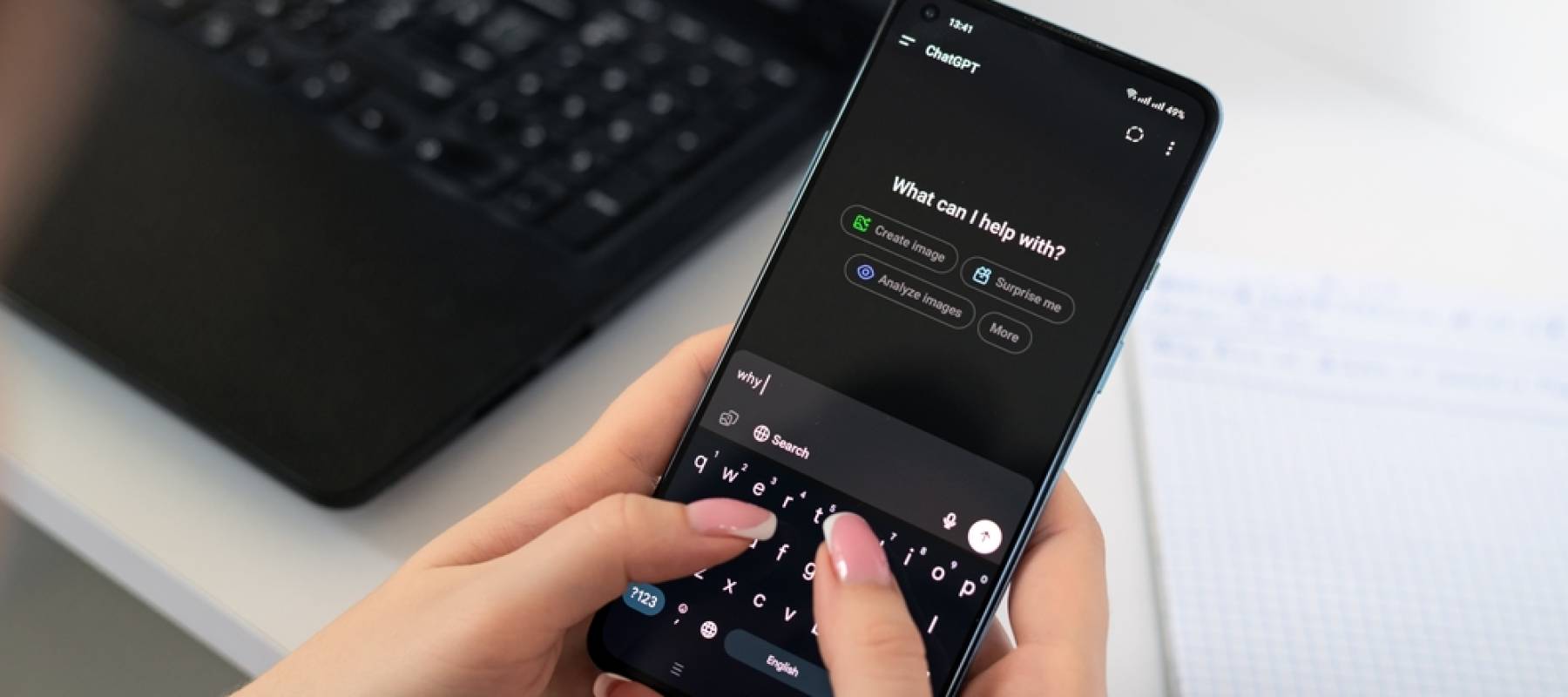 Person using ChatGPT on their phone