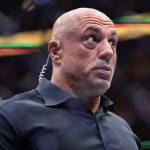 Joe Rogan reacts at UFC 319 on August 16, 2025 in Chicago, Illinois