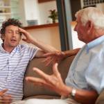 Father and son having discussion
