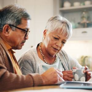 Couple discussing retirement