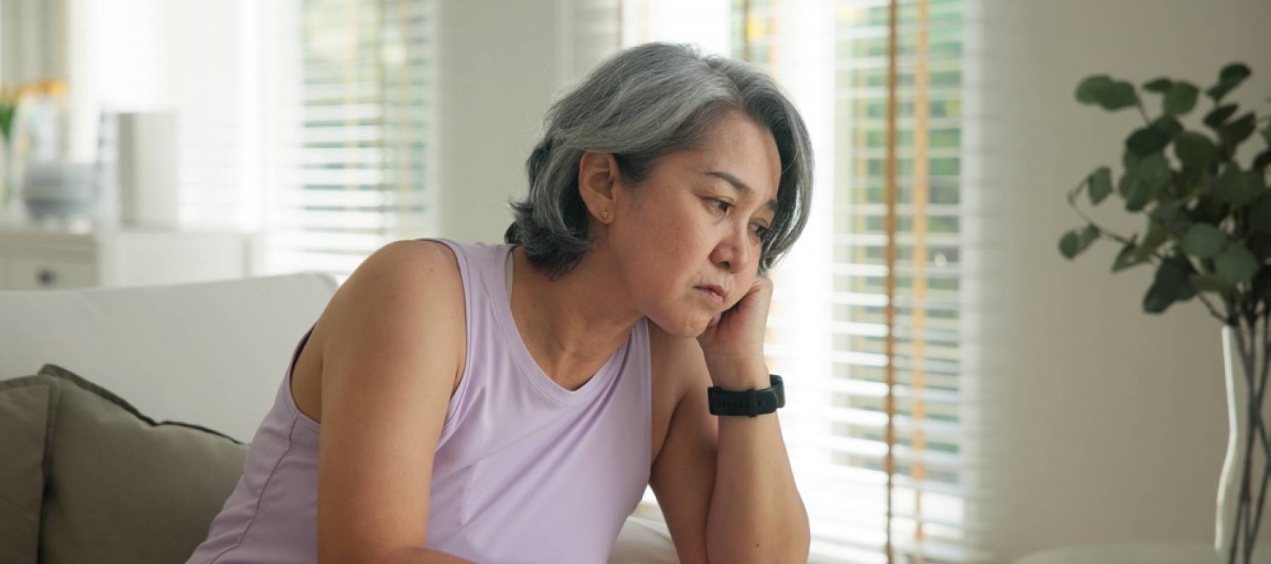 Middle-aged woman looking frustrated