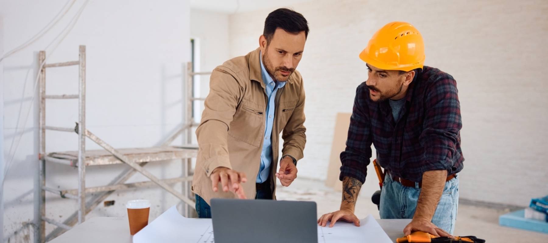 Men working in home construction