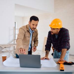 Men working in home construction