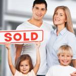 Happy Family with for sale sign