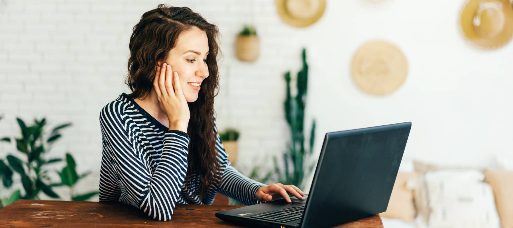 Woman checking credit score