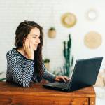 Woman checking credit score