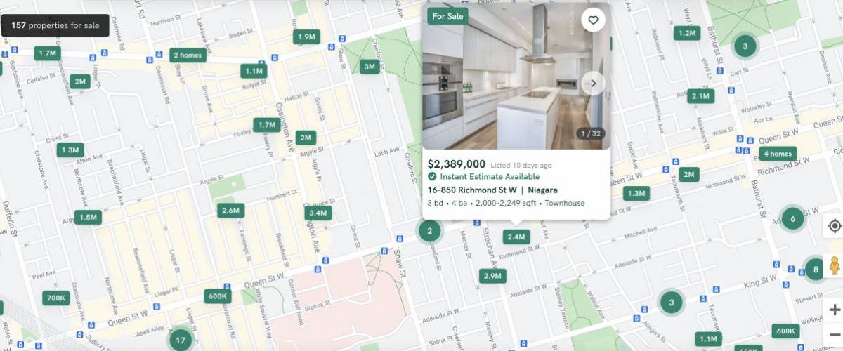 Screenshot of Properly map