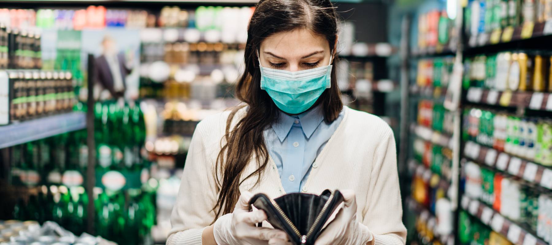 Worried woman in mask