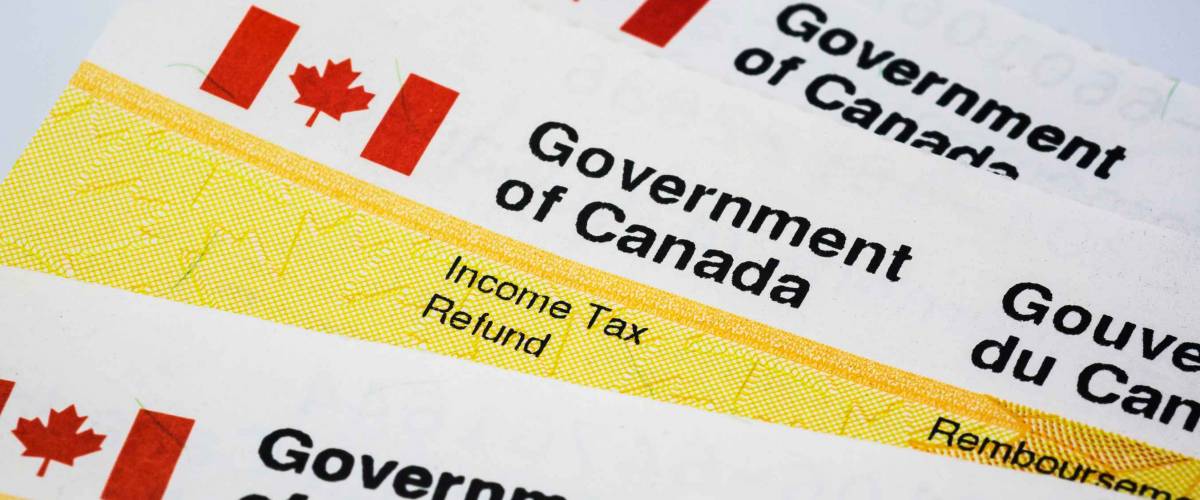 Government of Canada income tax refund checks.