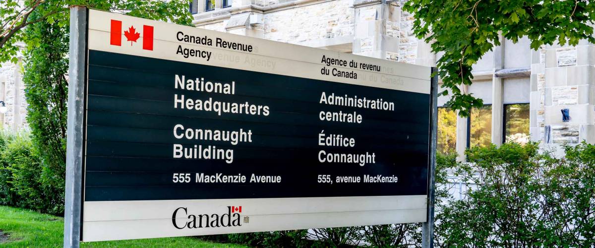 Ottawa, Ontario, Canada - August 8, 2020: Canada Revenue Agency's National Headquarters in Ottawa on August 8, 2020.