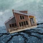 Earthquake crisis house risk insurance concept